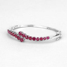 将图片加载到图库查看器，9.10 Carat Glass Filled Ruby .925 Sterling Silver Bangle
