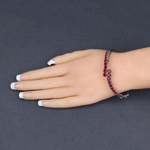 将图片加载到图库查看器，9.10 Carat Glass Filled Ruby .925 Sterling Silver Bangle

