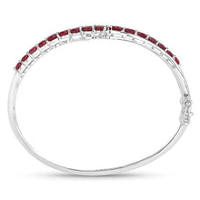 将图片加载到图库查看器，9.10 Carat Glass Filled Ruby .925 Sterling Silver Bangle
