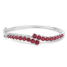 将图片加载到图库查看器，9.10 Carat Glass Filled Ruby .925 Sterling Silver Bangle
