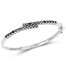 Load image into Gallery viewer, 2.52 Carat Genuine Black Diamond .925 Sterling Silver Bangle
