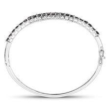 Load image into Gallery viewer, 4.00 Carat Genuine Black Diamond .925 Sterling Silver Bangle
