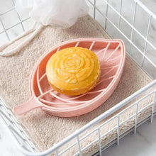 Load image into Gallery viewer, Bathroom Accessories Dish Plate Case Home Shower Leaf Shape Holder Container Soap Box Plastic Soap Box Dispenser Soap Rack Soap Dishes Leaf-Shaped Shower Soap Bar Holder With Draining Tray Fashionable Soap Dishes For Shower Kitchen
