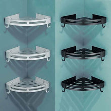 将图片加载到图库查看器，Bathroom Shelf Space Aluminum Wall Mount Triangle Shower Corner Storage Rack
