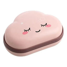 将图片加载到图库查看器，Bathroom Soap Dish Box Cute Cartoon Clouds Soap Holder Home Shower Travel Container Soap Tray Drainer Box Bathroom Accessories Soap Dish with Drain Soap Holder Soap Saver Easy Cleaning Dry Stop  Soap
