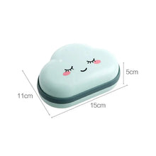 将图片加载到图库查看器，Bathroom Soap Dish Box Cute Cartoon Clouds Soap Holder Home Shower Travel Container Soap Tray Drainer Box Bathroom Accessories Soap Dish with Drain Soap Holder Soap Saver Easy Cleaning Dry Stop  Soap
