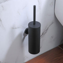 Load image into Gallery viewer, Bathroom Toilet Brush Holder Matt Black  Stainless Steel Toilet Brush Wall Mounted For Bathroom Storage And Organization Toilet Bowl Brush with Stainless Steel Handle Durable Bristles Deep Cleaning Compact Bathroom Brush Save Space Good Grip
