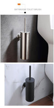 Load image into Gallery viewer, Bathroom Toilet Brush Holder Matt Black  Stainless Steel Toilet Brush Wall Mounted For Bathroom Storage And Organization Toilet Bowl Brush with Stainless Steel Handle Durable Bristles Deep Cleaning Compact Bathroom Brush Save Space Good Grip
