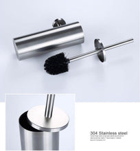 Load image into Gallery viewer, Bathroom Toilet Brush Holder Matt Black  Stainless Steel Toilet Brush Wall Mounted For Bathroom Storage And Organization Toilet Bowl Brush with Stainless Steel Handle Durable Bristles Deep Cleaning Compact Bathroom Brush Save Space Good Grip
