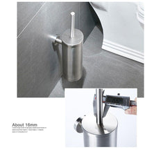 Load image into Gallery viewer, Bathroom Toilet Brush Holder Matt Black  Stainless Steel Toilet Brush Wall Mounted For Bathroom Storage And Organization Toilet Bowl Brush with Stainless Steel Handle Durable Bristles Deep Cleaning Compact Bathroom Brush Save Space Good Grip
