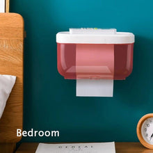 将图片加载到图库查看器，Bathroom Toilet Paper Holder Punch-free Waterproof Storage Box Toilet Paper Storage Rack Paper Towel Kitchen Storage Accessories Waterproof Toilet Paper Holder Wall Mounted Punch Free Paper Dispenser Transparent Storage Box Bathroom Kitchen Supply
