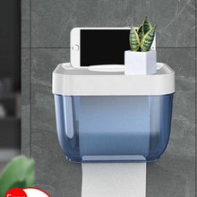 将图片加载到图库查看器，Bathroom Toilet Paper Holder Punch-free Waterproof Storage Box Toilet Paper Storage Rack Paper Towel Kitchen Storage Accessories Waterproof Toilet Paper Holder Wall Mounted Punch Free Paper Dispenser Transparent Storage Box Bathroom Kitchen Supply
