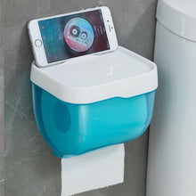 将图片加载到图库查看器，Bathroom Toilet Paper Holder Punch-free Waterproof Storage Box Toilet Paper Storage Rack Paper Towel Kitchen Storage Accessories Waterproof Toilet Paper Holder Wall Mounted Punch Free Paper Dispenser Transparent Storage Box Bathroom Kitchen Supply
