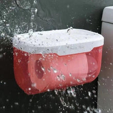 将图片加载到图库查看器，Bathroom Toilet Paper Holder Punch-free Waterproof Storage Box Toilet Paper Storage Rack Paper Towel Kitchen Storage Accessories Waterproof Toilet Paper Holder Wall Mounted Punch Free Paper Dispenser Transparent Storage Box Bathroom Kitchen Supply
