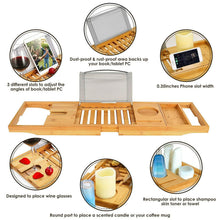 Load image into Gallery viewer, Bathtub Caddy Tray Crafted Bamboo
