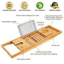 Load image into Gallery viewer, Bathtub Caddy Tray Crafted Bamboo
