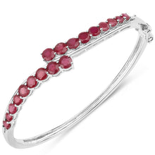 将图片加载到图库查看器，9.10 Carat Glass Filled Ruby .925 Sterling Silver Bangle

