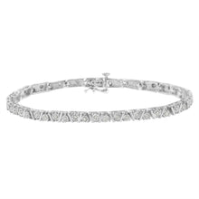 Load image into Gallery viewer, .925 Sterling Silver 1.0 cttw Miracle-Set Diamond Tennis Bracelet (I-J Color, I3 Clarity) - 7.25"
