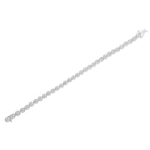 将图片加载到图库查看器，14K Rose Gold Over .925 Sterling Silver 1/4 Cttw Diamond 7" Open Circle Wheel Link Tennis Bracelet (I-J Color, I2-I3 Clarity)

