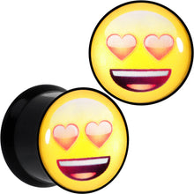 Load image into Gallery viewer, 1/2 Licensed Heart Eyes emoji Acrylic Double Flare Plug Set
