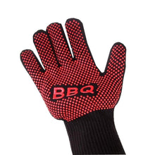 将图片加载到图库查看器，BBQ Gloves High Temperature Resistance Oven Mitts 500 800 Degrees Fireproof Barbecue Heat Insulation Microwave Oven Gloves Silicone Non-Slip Kitchen Cooking Gloves for Barbecue Cooking
