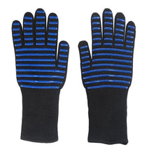 将图片加载到图库查看器，BBQ Gloves High Temperature Resistance Oven Mitts 500 800 Degrees Fireproof Barbecue Heat Insulation Microwave Oven Gloves Silicone Non-Slip Kitchen Cooking Gloves for Barbecue Cooking
