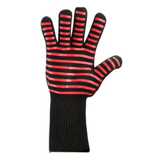 将图片加载到图库查看器，BBQ Gloves High Temperature Resistance Oven Mitts 500 800 Degrees Fireproof Barbecue Heat Insulation Microwave Oven Gloves Silicone Non-Slip Kitchen Cooking Gloves for Barbecue Cooking
