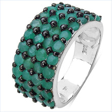 Load image into Gallery viewer, 2.99 Carat Genuine Emerald .925 Sterling Silver Ring
