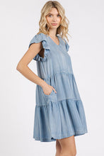 Load image into Gallery viewer, New Summer V-Neck Ruffled Cap Sleeve Mini Dress For Women – Fluttering, Trendy, Feminine, Elegant &amp; Playful Style
