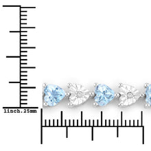 Load image into Gallery viewer, 7.64 Carat Genuine Blue Topaz and White Diamond .925 Sterling Silver Bracelet
