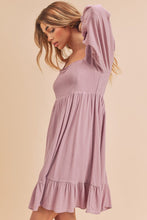Load image into Gallery viewer, New Summer Ruffled Hem Square Neck Balloon Sleeve Mini Dress For Women - Trendy, Feminine &amp; Chic with Playful Details
