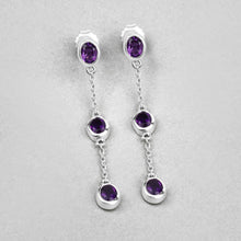 Load image into Gallery viewer, 2.04 Carat Genuine Amethyst .925 Sterling Silver Earrings
