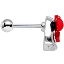 Load image into Gallery viewer, 16G 1/4 Red Bow Ringing Holiday Bells Tragus Cartilage Earring
