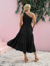 Load image into Gallery viewer, Smocked Single Shoulder Sleeveless Dress Stylish &amp; Comfortable Summer Long Dress Lightweight Dress
