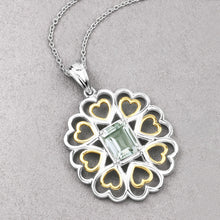 Load image into Gallery viewer, 2.10 Carat Genuine Green Amethyst .925 Sterling Silver Pendant

