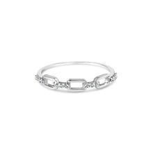 Load image into Gallery viewer, .925 Sterling Silver Diamond Accent Paperclip Band Ring (I-J Color, I2-I3 Clarity) - Ring Size 6
