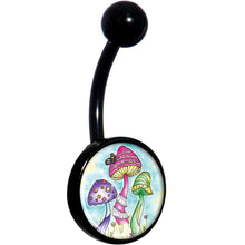 将图片加载到图库查看器，Psychedelic Magic Mushrooms Black Belly Ring
