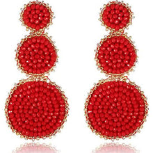 Load image into Gallery viewer, Beaded Drop Earrings Statement Seed Bead Earring
