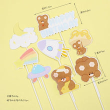 Load image into Gallery viewer, Bear Candle Birthday Cake Props Topper Card Cute Fantasy Cup Dessert Smiley  Love Bear  Table Dress Up Cake Props Party Cake Decor Supplies Toppers Birthday Cupcake Topper Various Cake Decorations for Birthday Party Photo Prop
