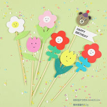 Load image into Gallery viewer, Bear Candle Birthday Cake Props Topper Card Cute Fantasy Cup Dessert Smiley  Love Bear  Table Dress Up Cake Props Party Cake Decor Supplies Toppers Birthday Cupcake Topper Various Cake Decorations for Birthday Party Photo Prop
