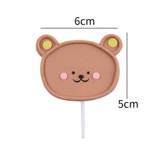 Load image into Gallery viewer, Bear Candle Birthday Cake Props Topper Card Cute Fantasy Cup Dessert Smiley  Love Bear  Table Dress Up Cake Props Party Cake Decor Supplies Toppers Birthday Cupcake Topper Various Cake Decorations for Birthday Party Photo Prop
