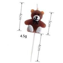 Load image into Gallery viewer, Bear Candle Birthday Cake Props Topper Card Cute Fantasy Cup Dessert Smiley  Love Bear  Table Dress Up Cake Props Party Cake Decor Supplies Toppers Birthday Cupcake Topper Various Cake Decorations for Birthday Party Photo Prop
