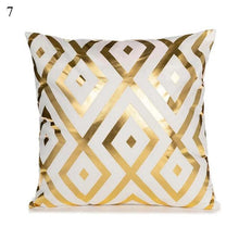 Load image into Gallery viewer, Beautiful Gold Print Pillow Cover Home Cotton Modern Decorative Pillowcase Gold Cushion Cases Decorative Cushions For Sofa Seat Covers Pillow Case
