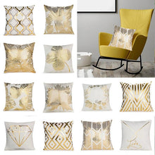 Load image into Gallery viewer, Beautiful Gold Print Pillow Cover Home Cotton Modern Decorative Pillowcase Gold Cushion Cases Decorative Cushions For Sofa Seat Covers Pillow Case
