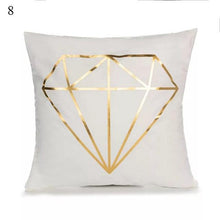 Load image into Gallery viewer, Beautiful Gold Print Pillow Cover Home Cotton Modern Decorative Pillowcase Gold Cushion Cases Decorative Cushions For Sofa Seat Covers Pillow Case
