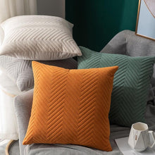 将图片加载到图库查看器，Beautiful Quilted Pillowcase Throw Pillow Covers Home Decor Velvet Square Throw Pillow Covers Decoration Pillow Cushion Sofa Living Room Simple Decorative Cushion Cover 45x45CM
