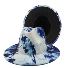Load image into Gallery viewer, Beautiful Two Tone Luxury Fedora Hat Men's and Women's Hat Unique Retro Design Men's Fedoras Hat Colorful Fedoras Jazz Cap Elegant Soft Hat Wide Brim Party Hats 56-58CM
