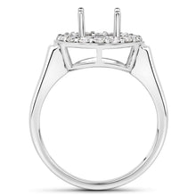 将图片加载到图库查看器，0.48 Carat Genuine White Diamond 14K White Gold Semi Mount Ring - holds 8.00mm Round Gemstone
