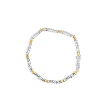 将图片加载到图库查看器，10K Two-Tone 2.00 Cttw Diamond "X" and Wave Link Bracelet (H-I Color, I1-I2 Clarity) - 7" Inches
