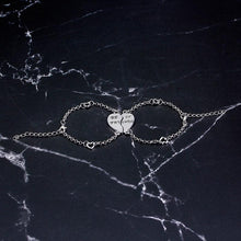 Load image into Gallery viewer, Best Friends Bracelets For 2 Heart Shape Chain Bracelet For Women Girls Sterling Silver Half Heart Shaped Inspirational Friendship Bracelets Set Elegant Design For Women

